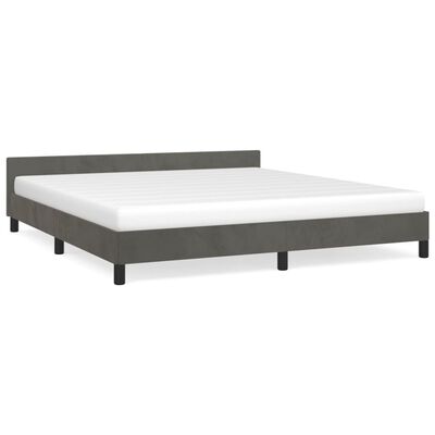 vidaXL Cadre de lit sans matelas gris foncé 180x200 cm velours