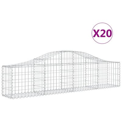 vidaXL Paniers à gabions arqués 20 pcs 200x30x40/60 cm Fer galvanisé