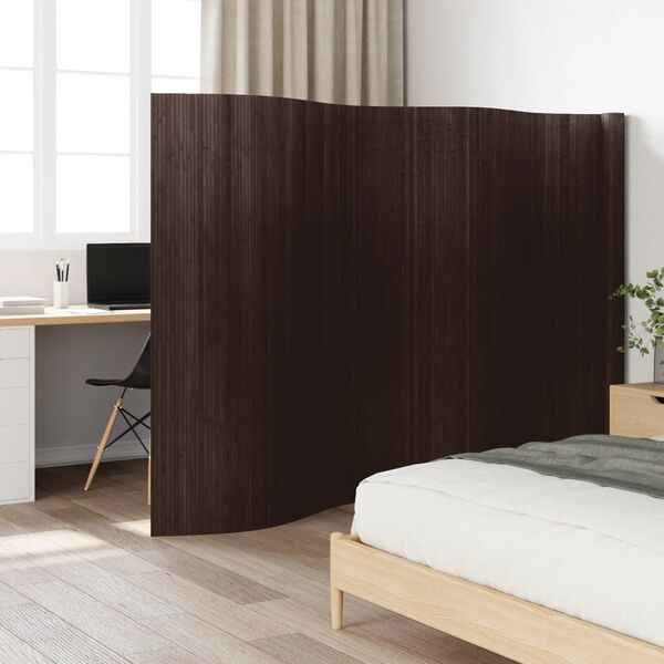 vidaXL Cloison de s&eacute;paration marron fonc&eacute; largeur 600 cm hauteur 165 cm bambou