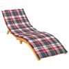 vidaXL Coussin de chaise longue à carreaux rouge 200x50x3 cm