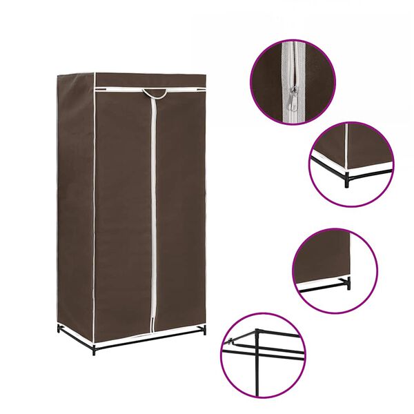 vidaXL Garde-robe Marron 75x50x160 cm