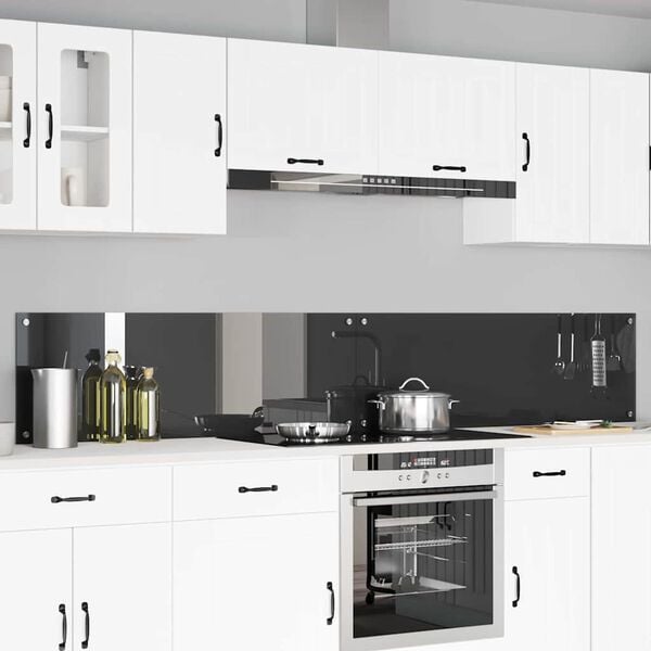 vidaXL Protection de cuisine 2 pcs Gris foncé 120 x 40 cm verre trempé