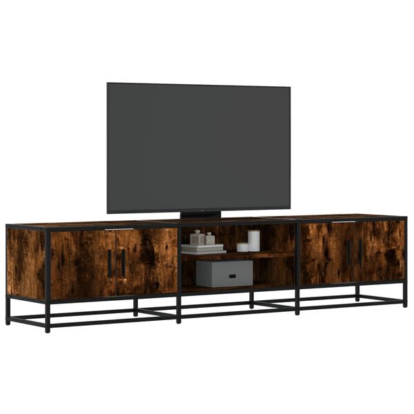vidaXL Meuble TV chêne fumé 180x35x41 cm bois d'ingénierie