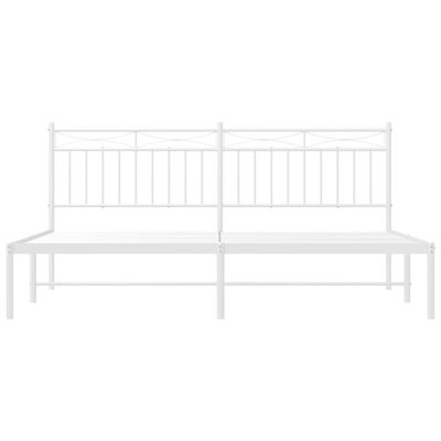 vidaXL Cadre de lit métal sans matelas et tête de lit blanc 183x213 cm