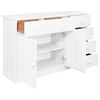 vidaXL Buffet 6 tiroirs Blanc 113x35x73 cm Bois de pin massif