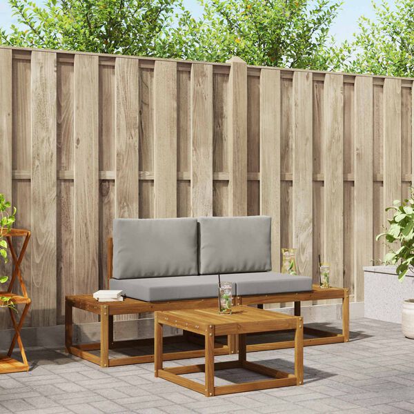 vidaXL Ensemble de canap&eacute;s d'ext&eacute;rieur avec coussin 3 pcs Naturel