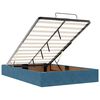 vidaXL Cadre de lit ottoman avec matelas bleu fonc&eacute; 120x200 cm velours