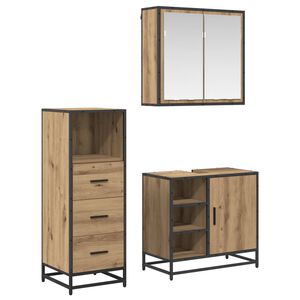 vidaXL Ensemble de mobilier de salle de bain 3 pc Ch&ecirc;ne artisanal