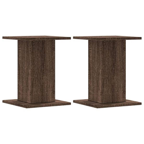 vidaXL Supports de haut-parleurs 2 pcs ch&ecirc;ne marron bois d'ing&eacute;nierie