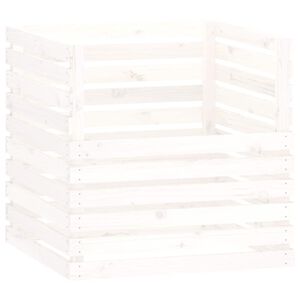 vidaXL Composteur Blanc 80x80x78 cm Bois massif de pin