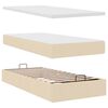 VidaXL Cadre de lit ottoman avec matelas cr&egrave;me 160x200 cm tissu