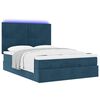 vidaXL Cadre de lit ottoman avec matelas bleu fonc&eacute; 140x200 cm velours