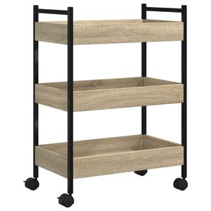 vidaXL Chariot de cuisine ch&ecirc;ne sonoma 50x30x70 cm bois d'ing&eacute;nierie