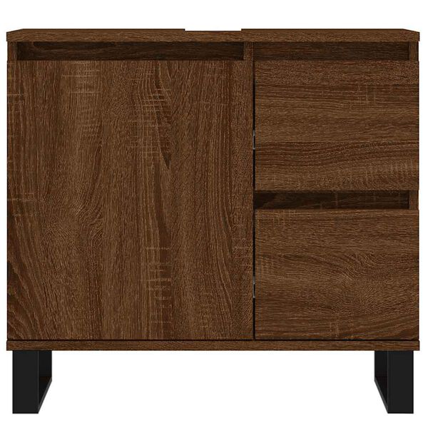 vidaXL Armoire de bain ch&ecirc;ne marron 65x33x60 cm bois d'ing&eacute;nierie