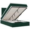 vidaXL Cadre de lit ottoman avec matelas vert fonc&eacute; 120x190 cm velours