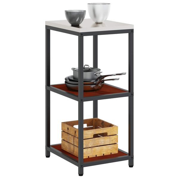 vidaXL Rangement de cuisine avec &eacute;tag&egrave;re Rouill&eacute; 60 x 50 x 92 cm Acier