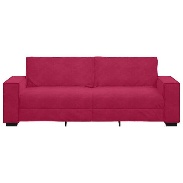 vidaXL Canapé à 3 places Rouge bordeaux 180 cm Velours