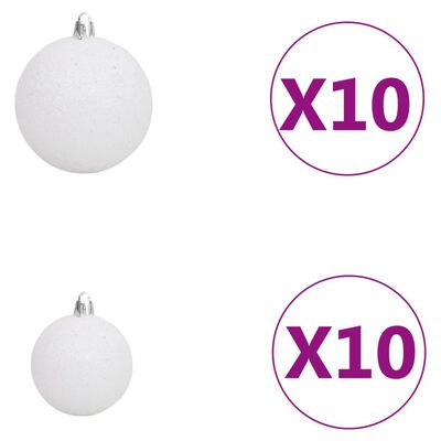 vidaXL Arbre de Noël artificiel pré-éclairé/boules pommes de pin 210cm