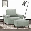 vidaXL Fauteuil avec repose-pied Gris clair 60 cm Velours