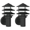 vidaXL Appliques murales d'ext&eacute;rieur 2 pcs noir acier inoxydable