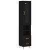 vidaXL Buffet haut Noir 34,5x34x180 cm Bois d'ing&eacute;nierie