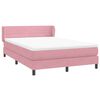 vidaXL Sommier &agrave; lattes de lit avec matelas rose 140x220 cm velours