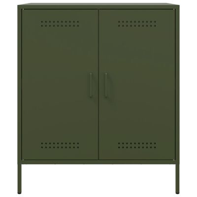 vidaXL Buffet vert olive 68x39x79 cm acier