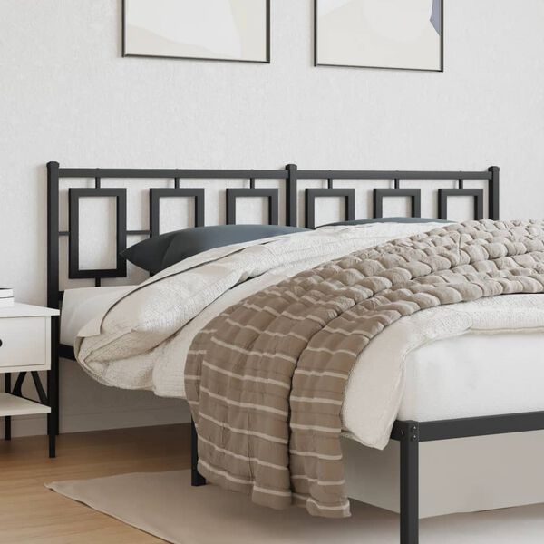 vidaXL T&ecirc;te de lit de remplacement m&eacute;tal noir 180 cm