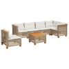 vidaXL Salon de jardin avec coussins 7 pcs beige r&eacute;sine tress&eacute;e