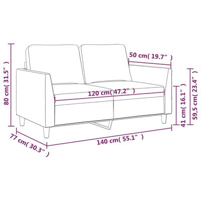 vidaXL Canapé à 2 places Noir 120 cm Similicuir