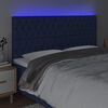 vidaXL T&ecirc;te de lit &agrave; LED Bleu 200x7x118/128 cm Tissu