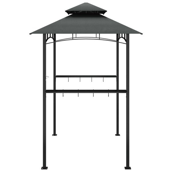 vidaXL Gazebo BBQ et &eacute;tag&egrave;res lat&eacute;rales anthracite 240x150x243cm acier