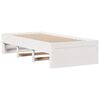 vidaXL Lit bibliothèque sans matelas blanc 90x190cm bois de pin massif