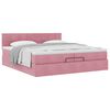 vidaXL Cadre de lit ottoman avec matelas rose 200x200 cm velours