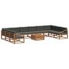 vidaXL Ensemble de canap&eacute;s d'ext&eacute;rieur 11 pc Naturel et Anthracite