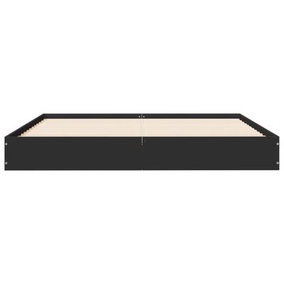 vidaXL Cadre de lit sans matelas noir 135x190 cm bois d'ingénierie