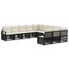 vidaXL Ensemble de canap&eacute; de jardin 11 pc Noir polyrotin