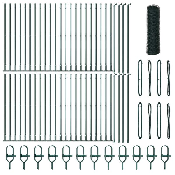 vidaXL Poteau de clôture. Vert 100 x 0,4 m (maille de 13 mm)