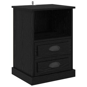 vidaXL Cabinet de chevet Ch&ecirc;ne noir 36 x 43 x 60 cm Bois d'ing&eacute;nierie