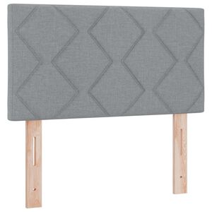 vidaXL T&ecirc;te de lit LED Gris clair tissu