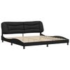 vidaXL Cadre de lit sans matelas Hvar noir 200x200 cm similicuir