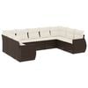 vidaXL Salon de jardin avec coussins 9 pcs marron r&eacute;sine tress&eacute;e