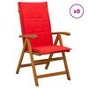 vidaXL Chaises de jardin inclinables 8 pc Naturel Bois d'Acacia Massif