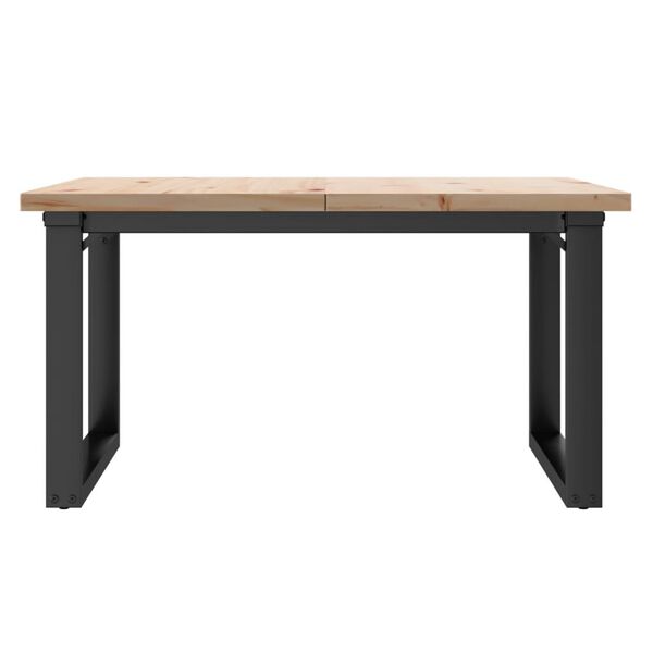 vidaXL Table basse cadre en O 80x80x45,5cm bois de pin massif et acier