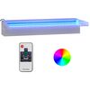 vidaXL D&eacute;versoir pour cascade avec LED RVB Inox 45 cm