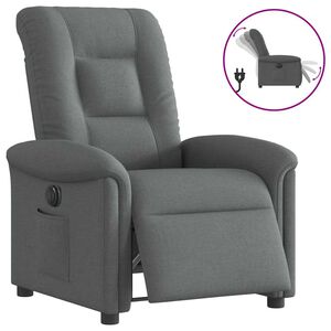 vidaXL Fauteuil inclinable &eacute;lectrique Gris fonc&eacute; Tissu