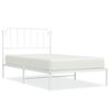 vidaXL Cadre de lit m&eacute;tal sans matelas et t&ecirc;te de lit blanc 107x203 cm