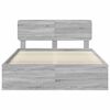 vidaXL Cadre de lit Gris Sonoma 140 x 190 cm Pin massif