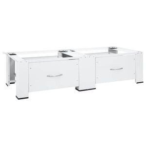 vidaXL Socle double pour lave-linge et s&egrave;che-linge avec tiroirs Blanc