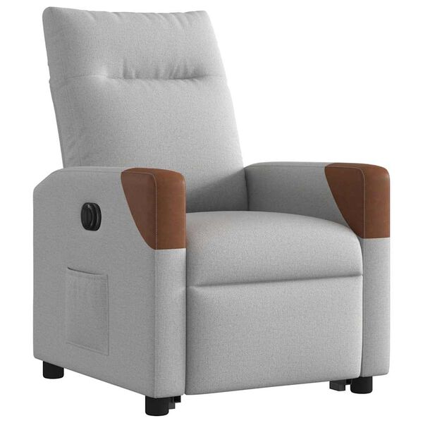 vidaXL Fauteuil inclinable électrique gris nuage tissu